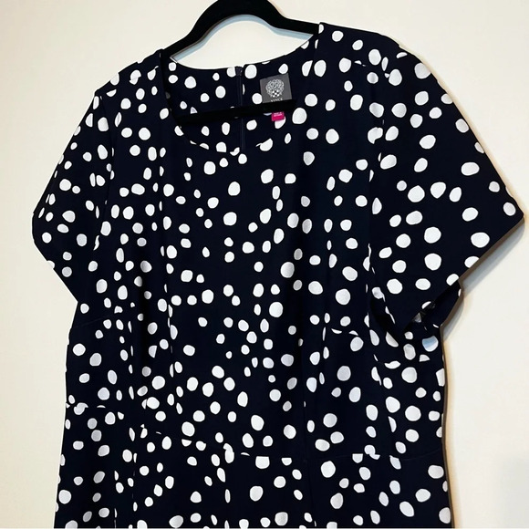 VINCE CAMUTO Polka Dot Vintage 50s Look Preppy Aline Skirt Minidress - Picture 5 of 13